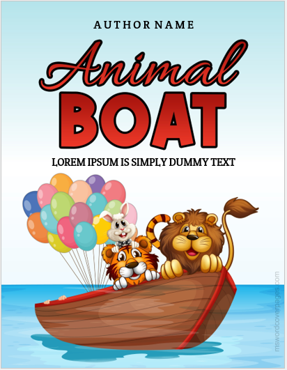 Page de couverture de conception de bateau animal