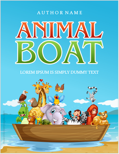 Page de couverture de conception de bateau animal