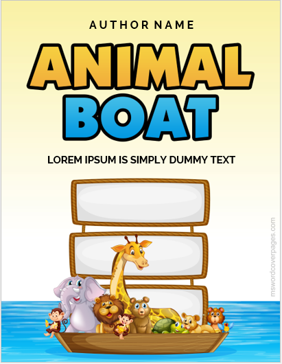 Page de couverture de conception de bateau animal