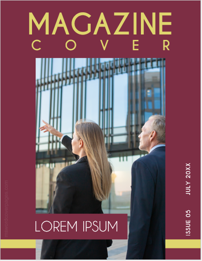 Magazine cover page template
