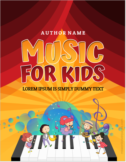Music theme cover page for kids