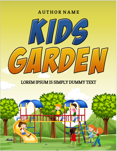 Kids gardening journal cover page