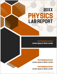 Physics lab report cover page