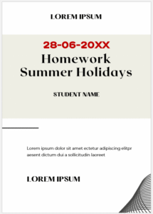 Summer Holiday Homework Cover Pages