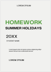 Summer Holiday Homework Cover Pages