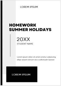 Summer Holiday Homework Cover Pages