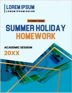 Summer holiday homework cover page