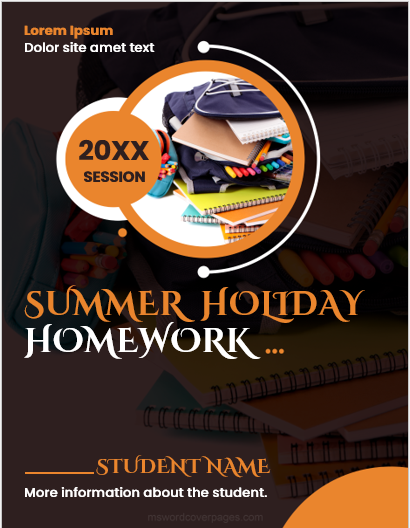 cover page for summer vacation homework