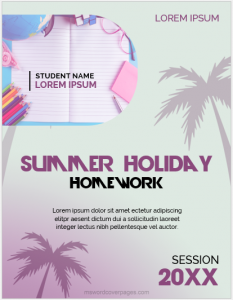 Summer holiday homework cover page