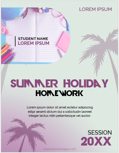 summer homework cover page