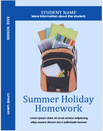 summer vacation homework front page decoration