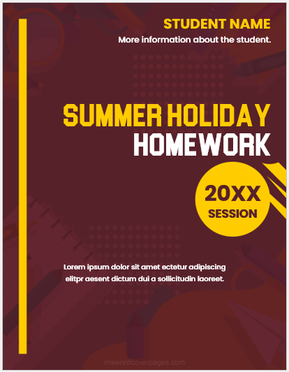 summer vacation homework cover page design