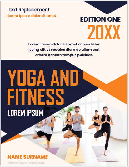 Yoga and fitness eBook cover page