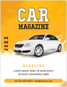 Car magazine cover page