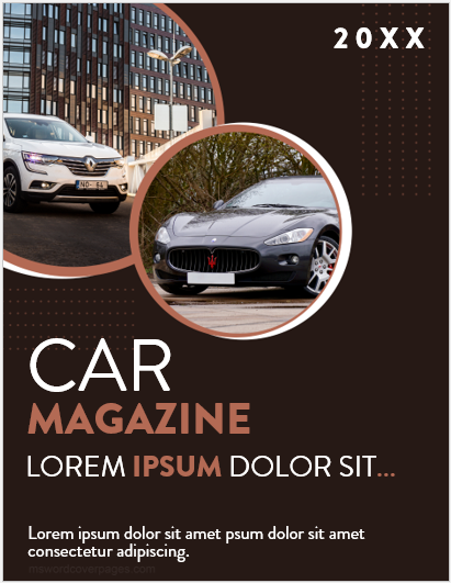 Car magazine cover page