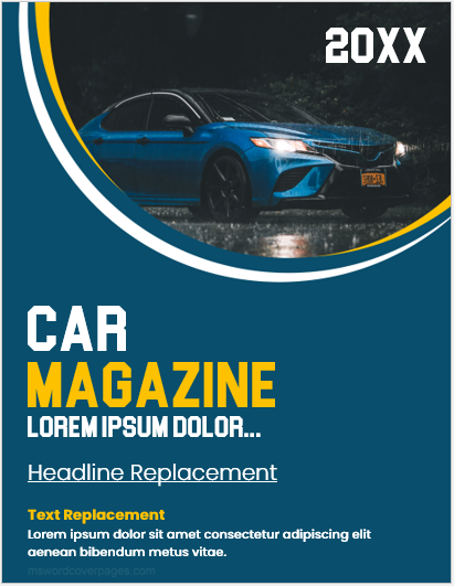 Car magazine cover page