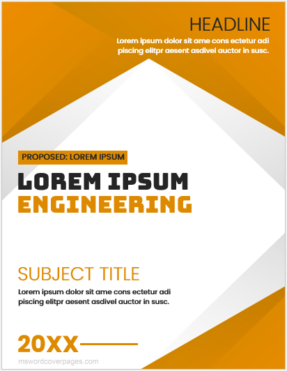 Engineering project cover page