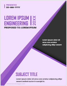 Engineering project cover page