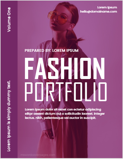 Page de couverture du portfolio de mode