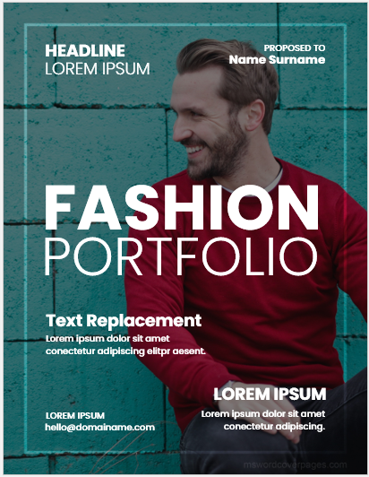 Page de couverture du portfolio de mode