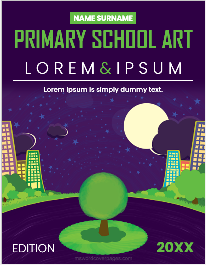Primary school artbook cover page