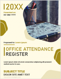 Office attendance register cover page