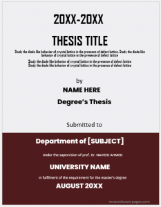 Dissertation cover page template