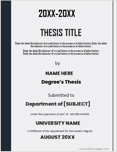 title page dissertation