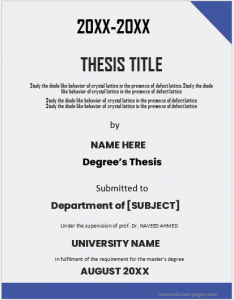 Dissertation cover page template