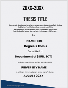 Dissertation cover page template