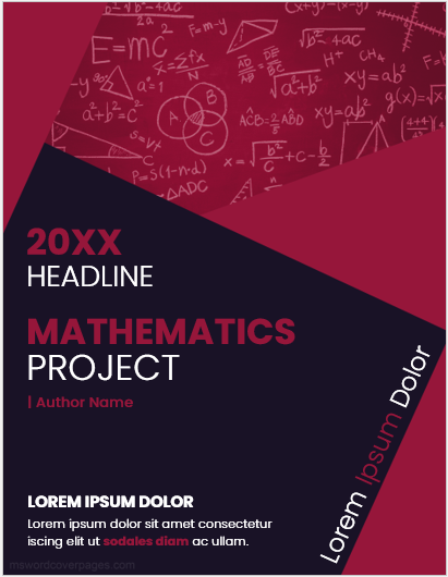 Mathematics project front page design