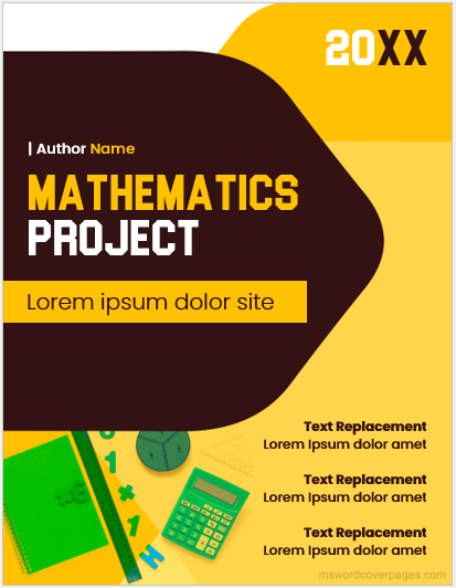 Mathematics project front page design