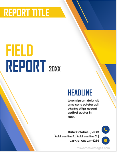 Field report cover page