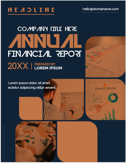 Page de couverture du rapport financier annuel de l'entreprise