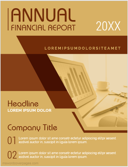 Page de couverture du rapport financier annuel de l'entreprise