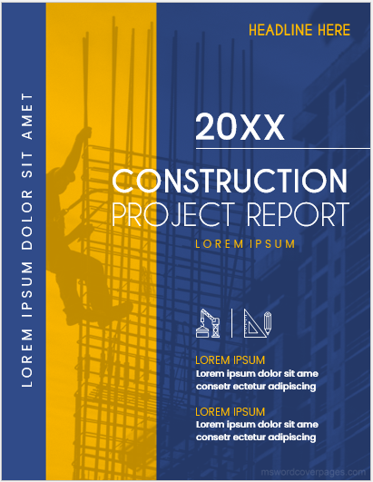 Page de couverture du rapport de projet de construction