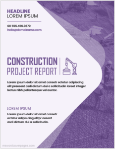 Construction project report cover page