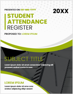 Student attendance register cover page