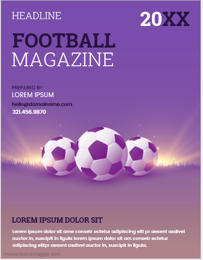 Football magazine cover page