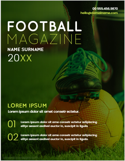 Football magazine cover page