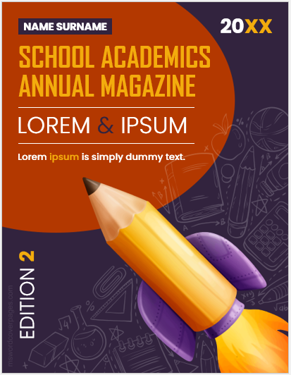 School academics annual magazine cover page