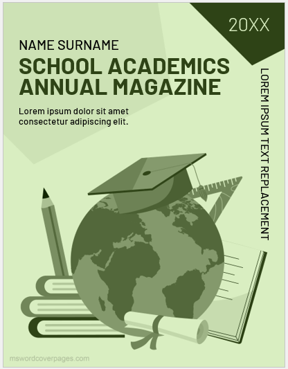 School academics annual magazine cover page