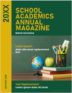 School academics annual magazine cover page