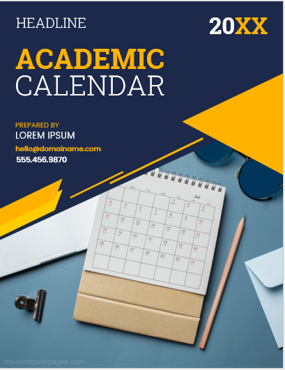 Page de garde du calendrier académique