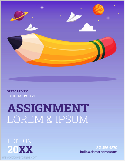 Assignment front page design for school kids