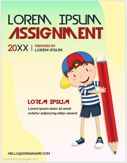 Assignment front page design for school kids