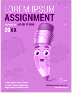 Assignment front page design for school kids