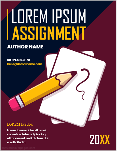 Assignment front page design for school kids