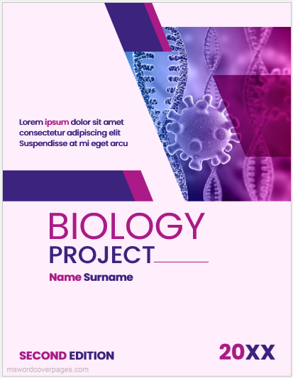 Biology project front page designs | MS Word Cover Page Templates