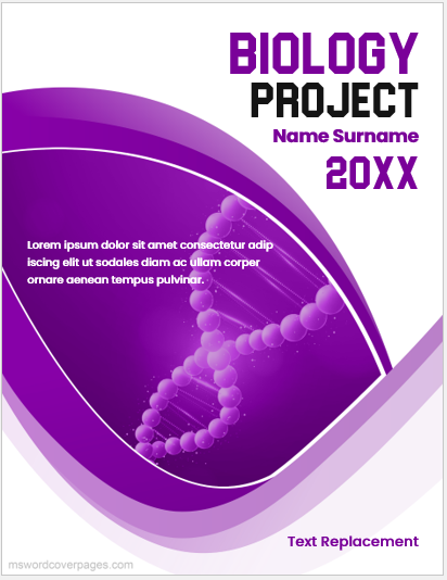 Biology project front page designs